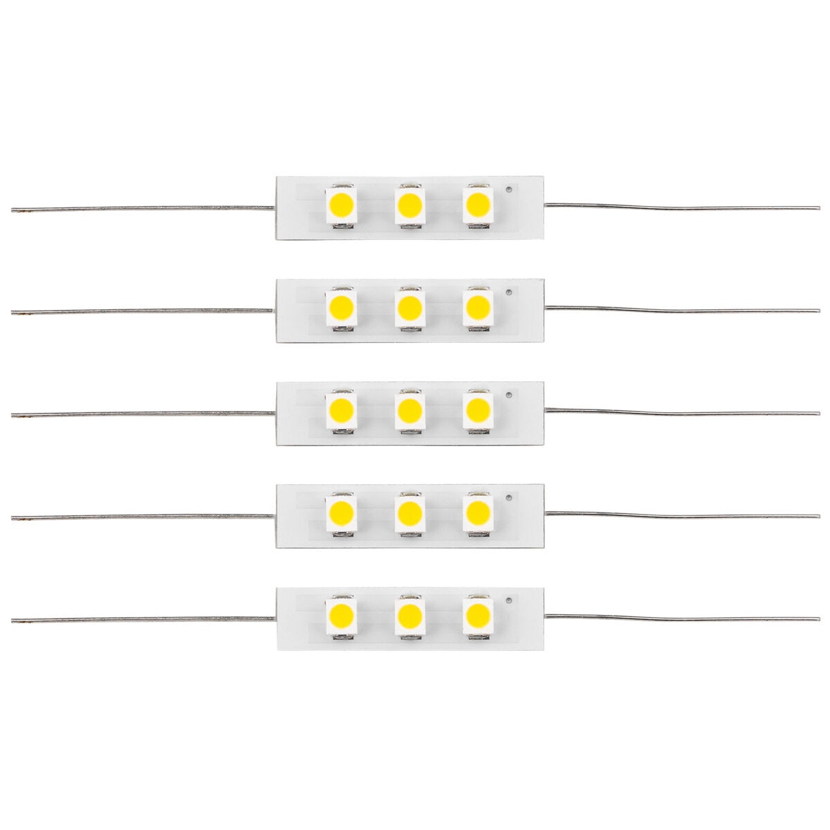 Warm White 3 LED Axial 8 VDC Replacement Lamp 5-Pack